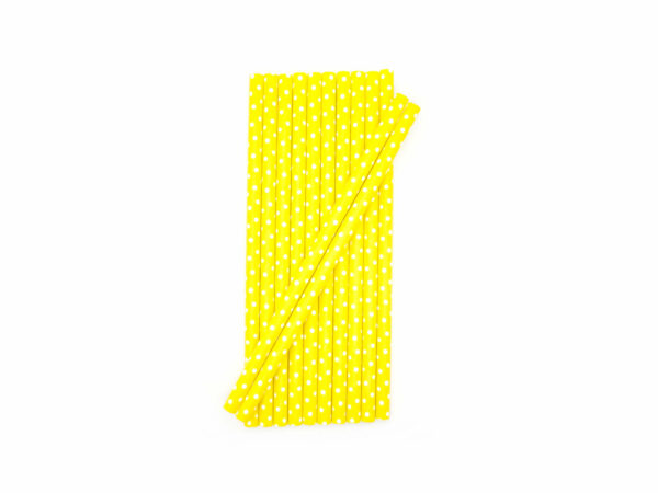 Strohhalme Papier - Gelb mit weißen Punkten - Cocktails - decomazing.com