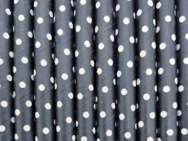 Paper straws – Black with white dots - decomazing.com