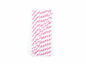 Strohhalme Papier - Weiß mit lila Punkten - Cocktails - decomazing.com