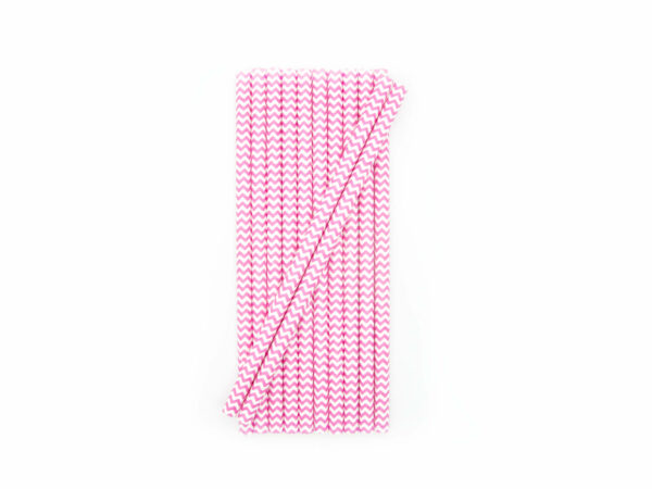 Strohhalme Papier - Weiß mit rosa Zacken - Cocktails - decomazing.com