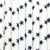 Strohhalme Papier - Weiß mit schwarzen Sternen - decomazing.com