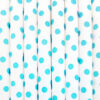 Paper straws – White with turquoise dots - decomazing.com