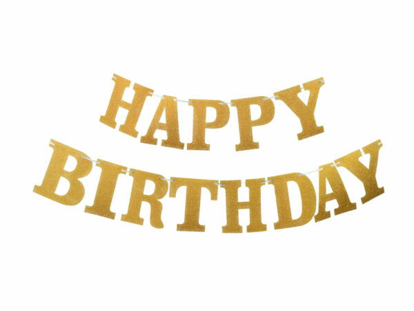 Banner Happy Birthday gold - Girlande - decomazing.com