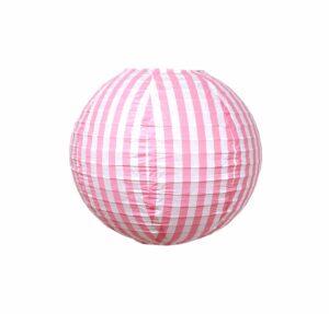 Paper lantern 25cm – White with Pink Stripes - decomazing.com
